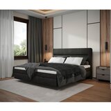 MID.YOU POSTELJA Z VZMETNICO 160 cm x 200 cm , les, tekstil, leseni material antracit | Shoptok.si