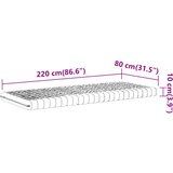  Madrac od pjene bijeli 80x220 cm 7 zona tvrdoća 20 ILD | shoptok.hr