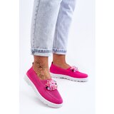 Kesi Womens Slip-on Sneakers with Stones Fuchsia Simple Cene