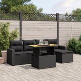 vidaXL 6-dijelni set vrtnih sofa s jastucima crni od poliratana | shoptok.hr