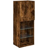 TV ormarić s LED svjetlima boja dimljenog hrasta 40,5x30x102 cm | shoptok.hr