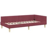  Kutni okvir kreveta Vinska crvena 90 x 190 cm tkanina | shoptok.hr