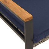  Klupa s jastukom Siva i tamnoplava 115 x 65 x 72 cm Ratan | shoptok.hr