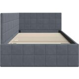 vidaXL Kotna postelja z vzglavjem Temno siva 90 x 190 cm Žamet | Shoptok.si
