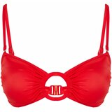 Trendyol Red Strapless Accessory Bikini Top Cene