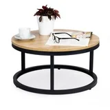PJJCFT0068 – Okrogla mizica za kavo 60 × 31,5 cm, kovinska konstrukcija, loft dizajn