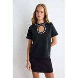 TRENDYOLMILLA ženska majica Twoaw27Ts00038, crna | Eponuda.com