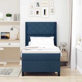 Krevet s opruga kutije s jastukom Plava 200 x 90 cm tkanina | shoptok.hr
