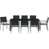 Vrtni set za objed 9 pcs Crna i svijetlo siva PE ratan | shoptok.hr