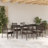  Vrtni set za objed 7 pcs Smeđa 190 x 90 x 75 cm Poliratan | shoptok.hr