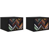  Wall-mounted noćni ormarić OMMEN 2 kom. Crni hrast - Crni hrast Geometrijski uzorak 2 | shoptok.hr