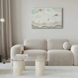  Slika - Cloudy Night Sky - Moons in Brown and Beige Hues Among Clouds and Numerous Little Stars on a Light Background 120x80 Pre | shoptok.hr