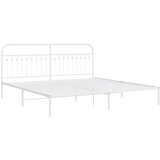 vidaXL Kovinski posteljni okvir z vzglavjem bel 200x200 cm, (21251368) | Shoptok.si