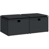 vidaXL Vrtna sedežna garnitura z blazinami 2-delna črn ratan/akacija | Shoptok.si