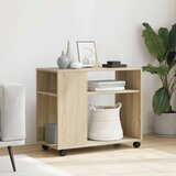 vidaXL Bočni stolić s kotačima boja hrasta sonome 70x35x60 cm drveni | shoptok.hr