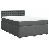 Maison Chic Box spring postelja - Vzmetna postelja z vzmetnico temno siva 160x200 cm blago SL24175, (21890917) | Shoptok.si
