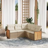 Maison Chic Seti vrtnega pohištva - Vrtna garnitura - Vrtni pohištvo set 5-delna z blazinami bež poli ratan, (21817202) | Shoptok.si