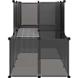 vidaXL Ograda za male živali črna 142x74x93 cm PP in jeklo | Shoptok.si