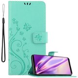 Cadorabo LG v cvetlični turkizni - Zaščitni pokrov pri oblikovanju cvetja z magnetnim zapiranjem, stoječimi funkcijami in režami za kartice, (20694180) | Shoptok.si