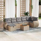 Maison Chic Seti vrtnega pohištva - Vrtna garnitura - Vrtni pohištvo set 8-delna z blazinami bež poli ratan, (21799631) | Shoptok.si