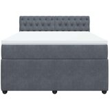  Krevet s oprugama i madracem tamnosivi 140x190 cm baršunasti | shoptok.hr