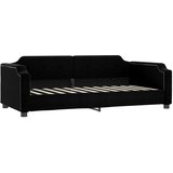  Dnevni krevet s madracem crni 100 x 200 cm od tkanine | shoptok.hr