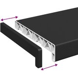  Prozorska klupčica Crno s drvenim uzorkom 60 x 25 x 4,5 cm PVC | shoptok.hr