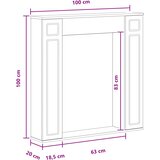  Okvir za kamin Bijela 100 x 20 x 100 cm Konstruirano drvo | shoptok.hr