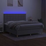  Box spring postelja z vzmetnico LED sv. siva 160x200 cm blago, (20937370) | Shoptok.si