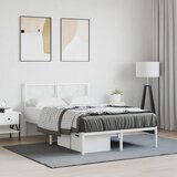Maison Chic Kovinski Posteljni okvir - Dvoposteljna postelja - Zakonska postelja z vzglavjem bel 120x190 cm, (21693058) | Shoptok.si