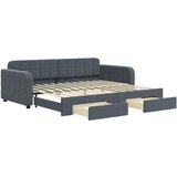 vidaXL Dnevni krevet na razvlačenje i ladice tamnosivi 90 x 200 cm | shoptok.hr