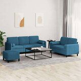 vidaXL 3-dijelni set sofa s jastucima plavi baršunasti | shoptok.hr