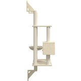  Zidna penjalica za mačke sa stupom za grebanje krem 153 cm | shoptok.hr