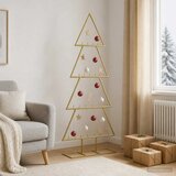  Metalno božićno drvce sa stalkom KUOPIO 125 cm Čelik Zlatno - 125 cm Zlatno bez LED svjetala | shoptok.hr