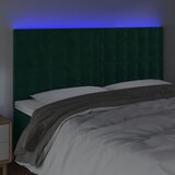  LED uzglavlje tamnozeleno 160x5x118/128 cm baršunasto | shoptok.hr