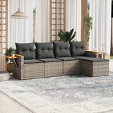 Maison Chic Seti vrtnega pohištva - Vrtna garnitura - Vrtni pohištvo set 5-delna z blazinami siv poli ratan, (21814175) | Shoptok.si