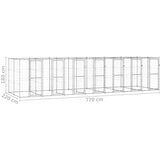 vidaXL Zunanji pasji boks pocinkano jeklo 16,94 m² | Shoptok.si