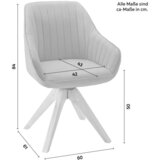 Bessagi Home naslanjač leonie, temno siva, žamet, vrtljiv | Shoptok.si