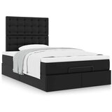 vidaXL otomanski okvir kreveta s madracem crni 120x190cm umjetna koža | shoptok.hr