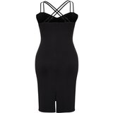 Trendyol Curve Black Heart Collar Strap Knitted Dress | Shoptok.si