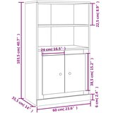  Visoka komoda bijela 60 x 35,5 x 103,5 cm od konstruiranog drva | shoptok.hr