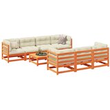  The Living Store Vrtna sedežna garnitura 8-delna voščeno rjava trdna borovina - Vrtna Sedežna Garnitura, (21479080) | Shoptok.si
