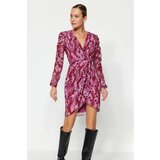 Trendyol Multi Color Double Breasted Mini Lined Floral Pattern Woven Dress Cene