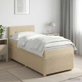  Boxspring krevet s madracem Krem 90 x 190 cm Tkanina Slike