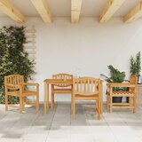  3-dijelni vrtni blagovaonski set od masivne tikovine Smeđa | shoptok.hr