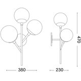 Ideal Lux zidna lampa kepler 3xE27/42W/230V crna/zadimljena | Eponuda.com