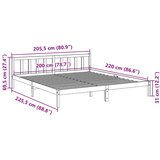  Dugi okvir kreveta bez madraca 200 x 220 cm od borovine | Shoptok.si