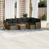 vidaXL 10-dijelni set vrtnih sofa od poliratana s jastucima sivi | shoptok.hr