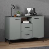  Komoda s metalnim nogama siva 113x40x77 cm masivno drvo OSLO | shoptok.hr