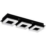 Eglo fradelo 1 zidna/stropna/3, led, 3x4w, 3x400lm, crna/čelik/kristal | shoptok.hr